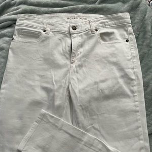 Michael Kors white ankle skinny jeans